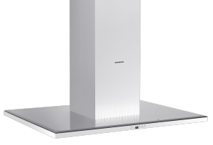 Silverline Slim Isola 90 cm SLI 900 S Edelstahl Schwarzglas Inselhaube. Mit 5 Jahren Garantie!