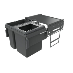 Naber Selectakit Cox Base 360 K / 500-2 mit Base-Board, Abfallsystem Frontauszug, hellgrau, mit Biodeckel, 8012801