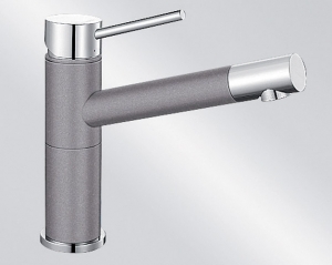 BLANCOALTA Compact Silgranit-Look, 2-farbig, Farbe alumetallic/chrom, 515316