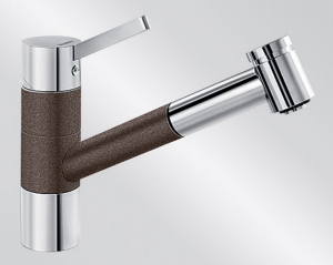 BLANCOTIVO-S Silgranit-Look, 2-farbig, Farbe cafe/chrom, 517618