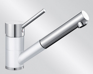 BLANCOANTAS-S Silgranit-Look, 2-farbig, Hochdruck, Farbe silgranitweiss/chrom, 515350