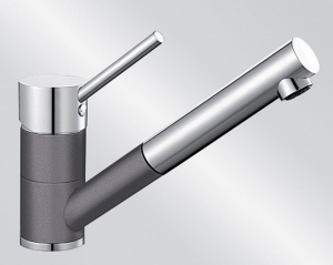 BLANCOANTAS-S Silgranit-Look, 2-farbig, Niederdruck, Farbe felsgrau/chrom, 518795