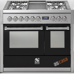 Steel Genesi 100, Rangecooker, 100 cm, Combisteam, Farbe Schwarz, G10SF-6WBA, mit 5 Jahren Garantie!