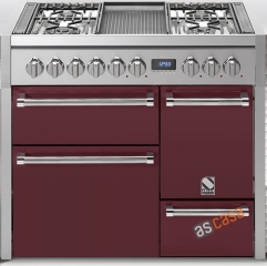 Steel Genesi 100, Rangecooker, 100 cm, Multifunktion, 3 �fen, Farbe Bordeauxrot, G10FFF-D-6LBR, mit 5 Jahren Garantie!