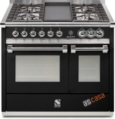Steel Ascot 100, Rangecooker, 100 cm, Combisteam, Farbe Schwarz, A10SF-4MBA , mit 5 Jahren Garantie!