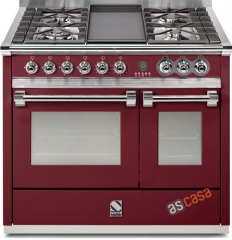 Steel Ascot 100, Rangecooker, 100 cm, Multifunktion, Farbe Bordeauxrot, A10FF-4MBR , mit 5 Jahren Garantie!