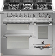 Steel Ascot 100, Rangecooker, 100 cm, Multifunktion, 3 fen, Farbe Edelstahl, A10FFF-4TSS , mit 5 Jahren Garantie!