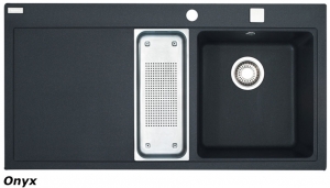 Franke Mythos MTG 651-100 Einbausp�le, Fragranit+, Farbe Onyx, Druckknopfventil, 114.0476.963, 10828