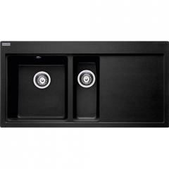 Franke Mythos MTG 651-100 Einbausp�le, Fragranit+, Farbe Onyx, Druckknopfventil, 114.0476.964, 10836