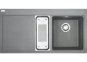 Franke Mythos MTG 651-100 Einbausp�le, Fragranit+, Farbe Steingrau, Druckknopfventil, 114.0476.967, 10878