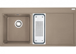 Franke Mythos MTG 651-100 Einbausp�le, Fragranit+, Farbe Cashmere, Druckknopfventil, 114.0476.988, 10865