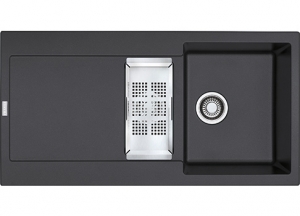 Franke Maris MRG 651 Fragranit+, Einbausp�le, Druckknopfventil, Farbe Onyx, 114.0477.257, 11594