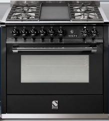 Steel Ascot 90, Rangecooker, 90 cm, Combisteam, Farbe Schwarz, A9S-4MBA, mit 5 Jahren Garantie!