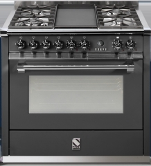 Steel Ascot 90, Rangecooker, 90 cm, Multifunktion, Farbe Anthrazit, A9F-4BAN, mit 5 Jahren Garantie!
