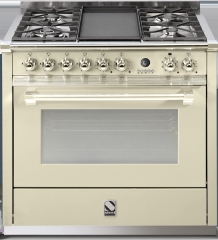 Steel Ascot 90, Rangecooker, 90 cm, Multifunktion, Farbe Crema, A9F-4BCR, mit 5 Jahren Garantie!