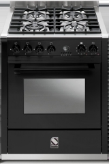 Steel Ascot 70, Rangecooker, 70 cm, Combisteam, Farbe Schwarz, A7F-4IBA, mit 5 Jahren Garantie!
