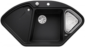 Blanco Delta II Eck-Einbau-Sp�le Silgranit PuraDur, Farbe anthrazit, InFino Ablauf, 523656