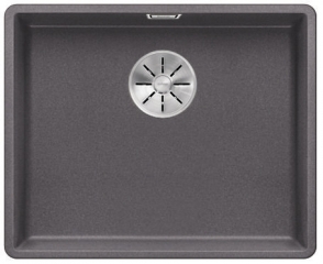 Blanco Subline 500-F Silgranit PuraDur 2, fl�chenb�ndig, Farbe felsgrau, InFino Ablauf, 523533