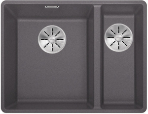 Blanco Subline 340/160-F Silgranit PuraDur 2, fl�chenb�ndig, Farbe felsgrau, InFino Ablauf, 523569