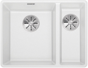 Blanco Subline 340/160-F Silgranit PuraDur 2, fl�chenb�ndig, Farbe weiss, InFino Ablauf, 523571