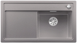 Blanco Zenar 5 S Silgranit PuraDur 2, Becken rechts, Farbe alumetallic, InFino Ablauf, 523936