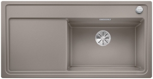 Blanco Zenar XL 6 S DampfgarPlus Einbausp�le Silgranit PuraDur inkl. Holzschneidbrett, Becken rechts, Farbe tartufo, InFino Ablauf, 524059
