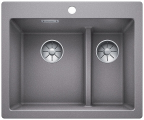 Blanco Pleon 6 Split Silgranit PuraDur, Farbe alumetallic, InFino Ablauf, 523698