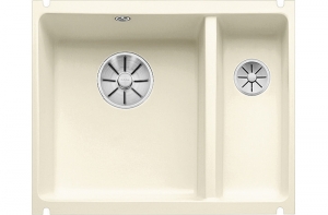 Blanco Subline 350/150-U Keramik PuraPlus, Farbe magnolia gl�nzend, InFino Ablauf, 523742