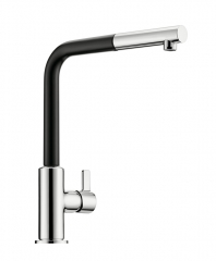 Kludi L-INE XS 3S Auszugsauslauf Hochdruck chrom/matt schwarz, 5023222