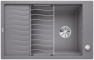 Blanco Elon XL 6 S Silgranit PuraDur 2, Farbe alumetallic, InFino Ablauf, 524836