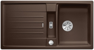 Blanco Lexa 5 S Silgranit PuraDur 2, Farbe cafe, InFino Ablauf, 524929