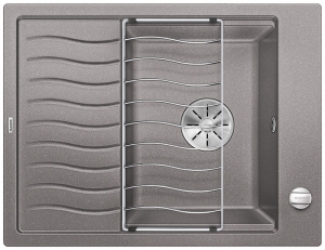 Blanco Elon 45 S Einbausp�le Silgranit PuraDur, Farbe alumetallic, InFino Ablauf, 524816