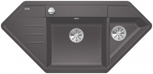 Blanco Lexa 9 E Silgranit PuraDur 2, Farbe felsgrau, InFino Ablauf, 524991