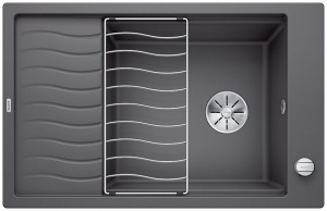 Blanco Elon XL 6 S-F Silgranit PuraDur 2, fl�chenb�ndig, Farbe felsgrau, InFino Ablauf, 524855
