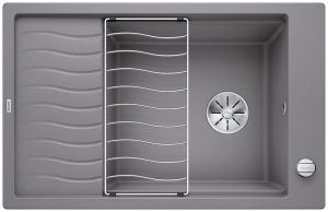 Blanco Elon XL 6 S-F Silgranit PuraDur 2, fl�chenb�ndig, Farbe alumetallic, InFino Ablauf, 524856