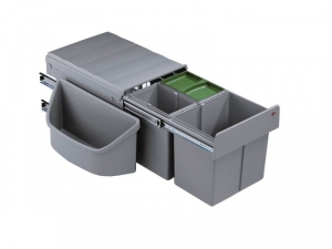 Naber Selectakit Corner Boy 3 Abfallsystem f�r Diagonaleckschr�nke, alu grau, 8012084