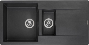 Reginox Amsterdam 15, Regi-Granit Einbausp�le, Farbe black silvery, R30967