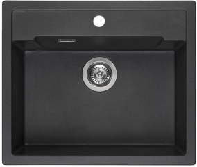 Reginox Amsterdam 54 Hahnlochbank, Regi-Granit Einbausp�le, Farbe black silvery, R31049