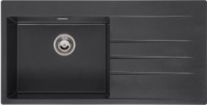 Reginox Breda 10, Regi-Granit Einbausp�le, Becken links, Farbe black silvery, R33586