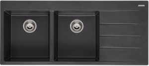 Reginox Breda 30, Regi-Granit Einbausp�le, Becken links, Farbe black silvery, R33739