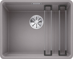 Blanco Etagon 500-F Silgranit PuraDur 2, fl�chenb�ndig, Farbe alumetallic, InFino Ablauf, 526345