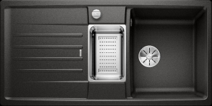 Blanco Lexa 6 S Silgranit PuraDur 2, Farbe schwarz, InFino Ablauf, 525903