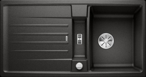 Blanco Lexa 5 S Silgranit PuraDur 2, Farbe schwarz, InFino Ablauf, 525902