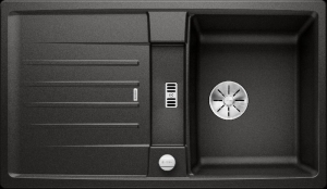 Blanco Lexa 45 S Silgranit PuraDur 2, Farbe schwarz, InFino Ablauf, 525900