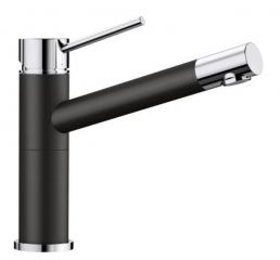 Blanco Alta Compact Silgranit-Look, 2-farbig, Farbe schwarz/chrom, 526162