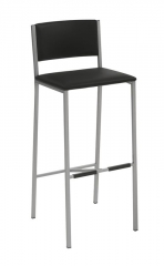 Naber Tablon Sienna 3K, Hocker, Gestell edelstahlfarbig, Bezug schwarz, 3038061