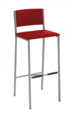 Naber Tablon Sienna 3K, Hocker, Gestell edelstahlfarbig, Bezug verkehrsrot, 3038063