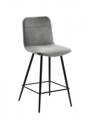 Naber Tablon Felice 2WS Hocker, Gestell schwarz, Bezug hellgrau, 3038332