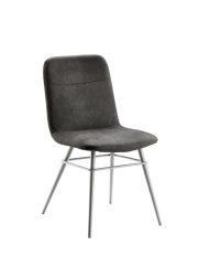 Naber Tablon Felice 1WS Stuhl, Gestell edelstahlfarbig, Bezug dunkelgrau, 3037335