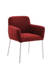 Naber Tablon Posto S Stuhl, Gestell edelstahlfarbig, Bezug rot, 3038342